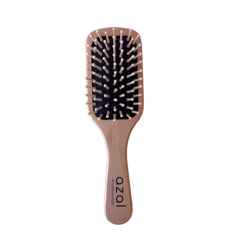 AZAL BROSSE CHEVEUX EN BOIS CARRE PETIT MODELE