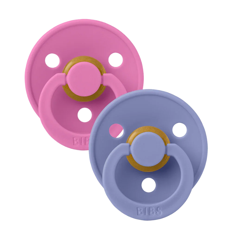 BIBS 02 SUCETTES COLOUR NATURAL RUBBER BUBBLGUM PERI SIZE 2 6M+