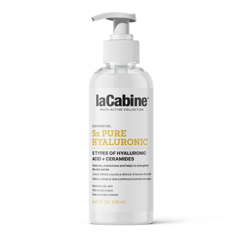 LA CABINE GEL NETTOYANT A LACIDE HYALURONIQUE PUR 5x 250ML