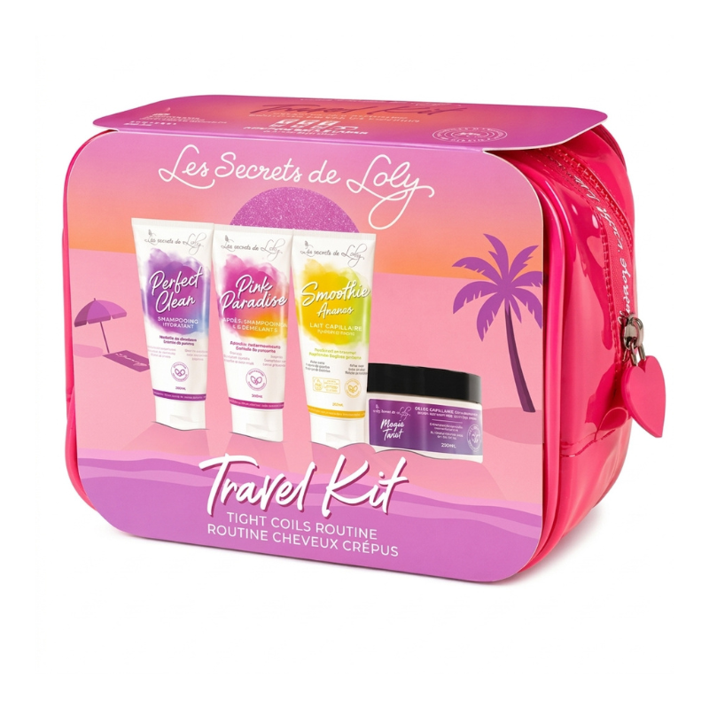 LES SECRETS DE LOLY TROUSSE CHEVEUX CREPUS FORMAT VOYAGE (SOIN, HYDRATATION & DEMELAGE)