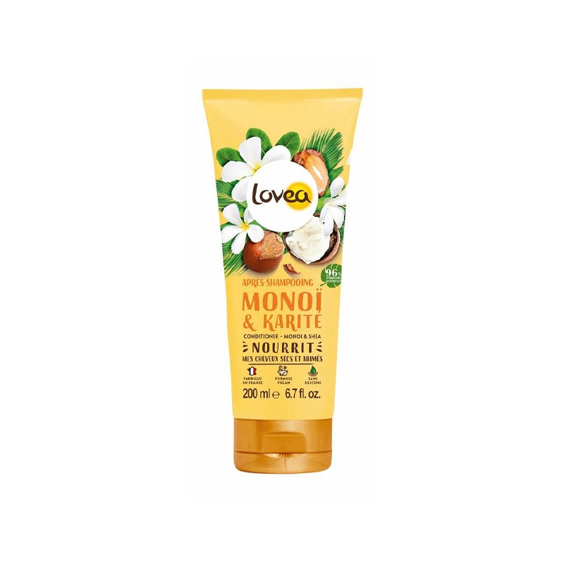 LOVEA APRES SHAMPOOING MONOI & KARITE CHEVEUX SECS ET ABIMES 200 ML