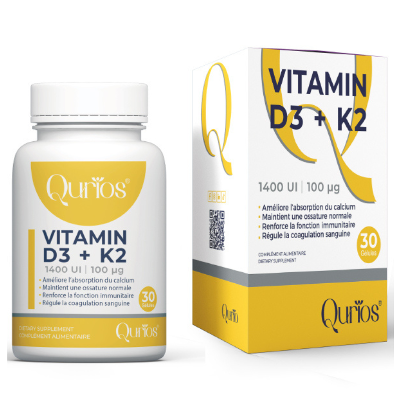 QURIOS VITAMIN D3+K2 30 GELULES