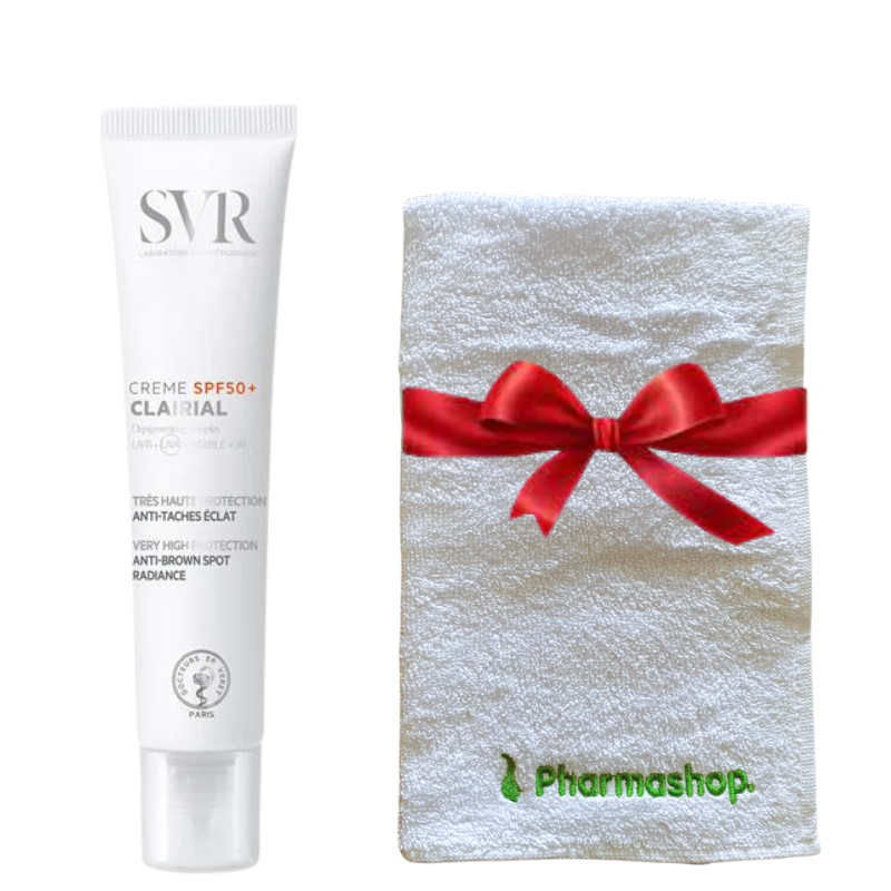 SVR CLAIRIAL CREME ANTI TACHES BRUNES SPF50+ 40ML+PHARMASHOP SERVIETTE DE VISAGE (OFFERT)
