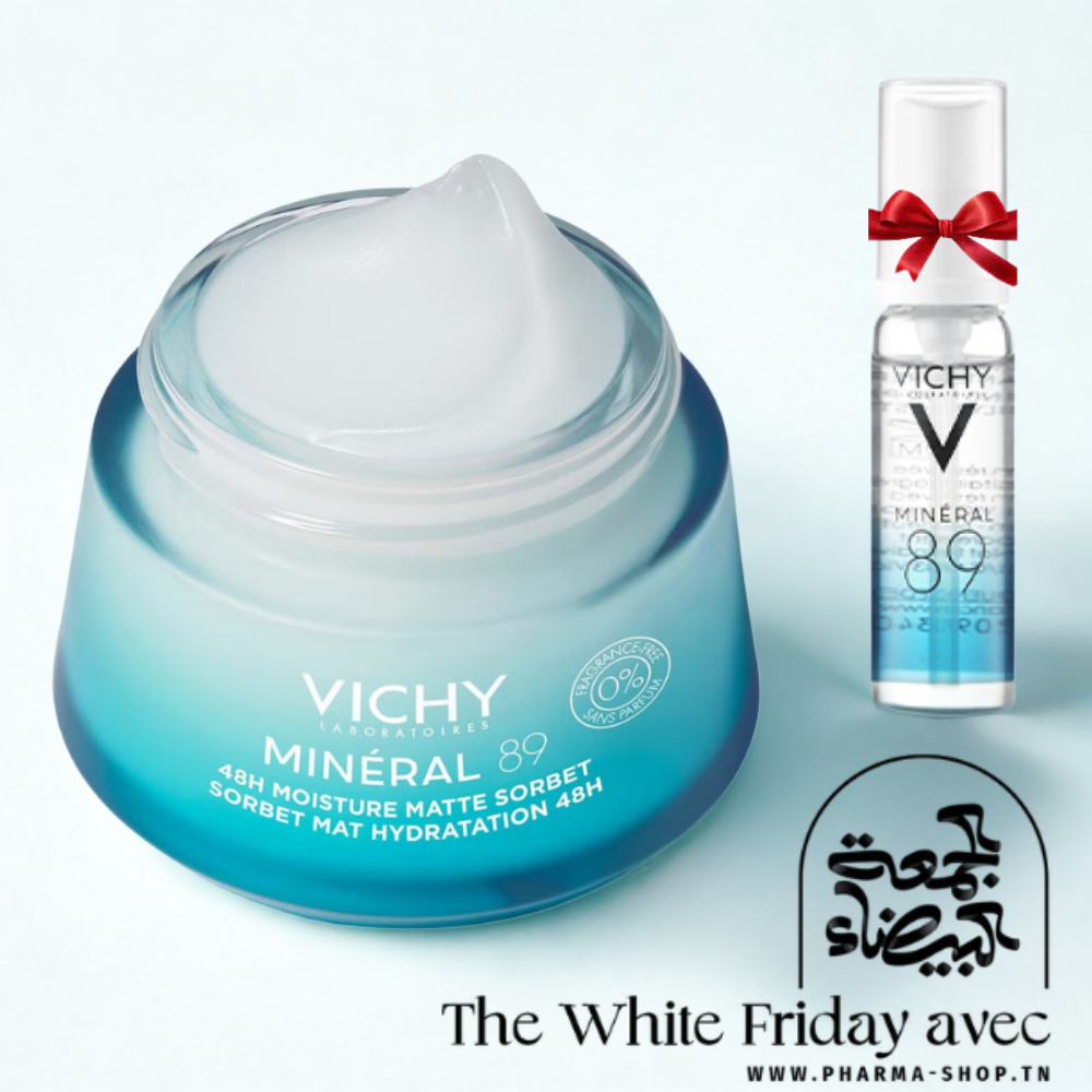VICHY MINERAL 89 SORBET MAT HYDRATATION 72H 50ML+MINERAL BOOSTER 89 SERUM 10ML (OFFERT)